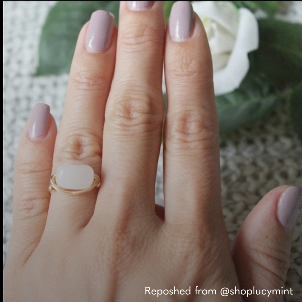 Custom Pale Pink Quartz/SILVER SETTING (not gold)